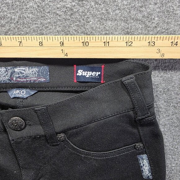 Silver Jeans Aiko Mid Super Skinny Jeans Womens 27x31 Black Stretch Fluid Denim - Picture 9 of 12